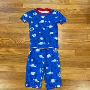 Mini Boden 9y blue short pjs, glow in the dark planets